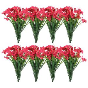 Artificial Flower Heads, Plastic Fake Plants Hydrangea Faux 24pcs