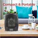 BLACK+DECKER Personal Ceramic Heater, Space Heater for Office Desk, Home Office & Personal Use Desk, 2 Heat & Fan Only Settings, Adjustable Thermostat, BHDC201, Black