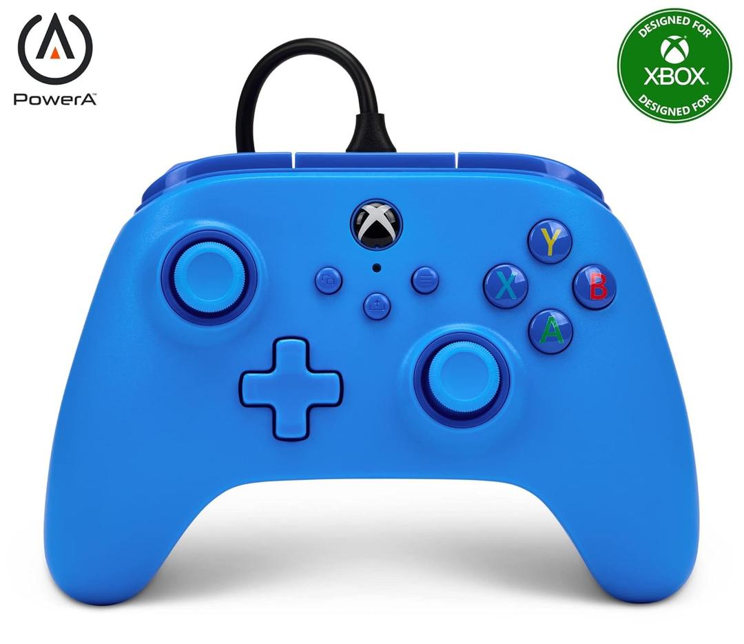 PowerA Wired Controller for Xbox Series X|S - Blue, Gamepad,Video Game/Gaming Controller, Works with Xbox One, Officially Licensed