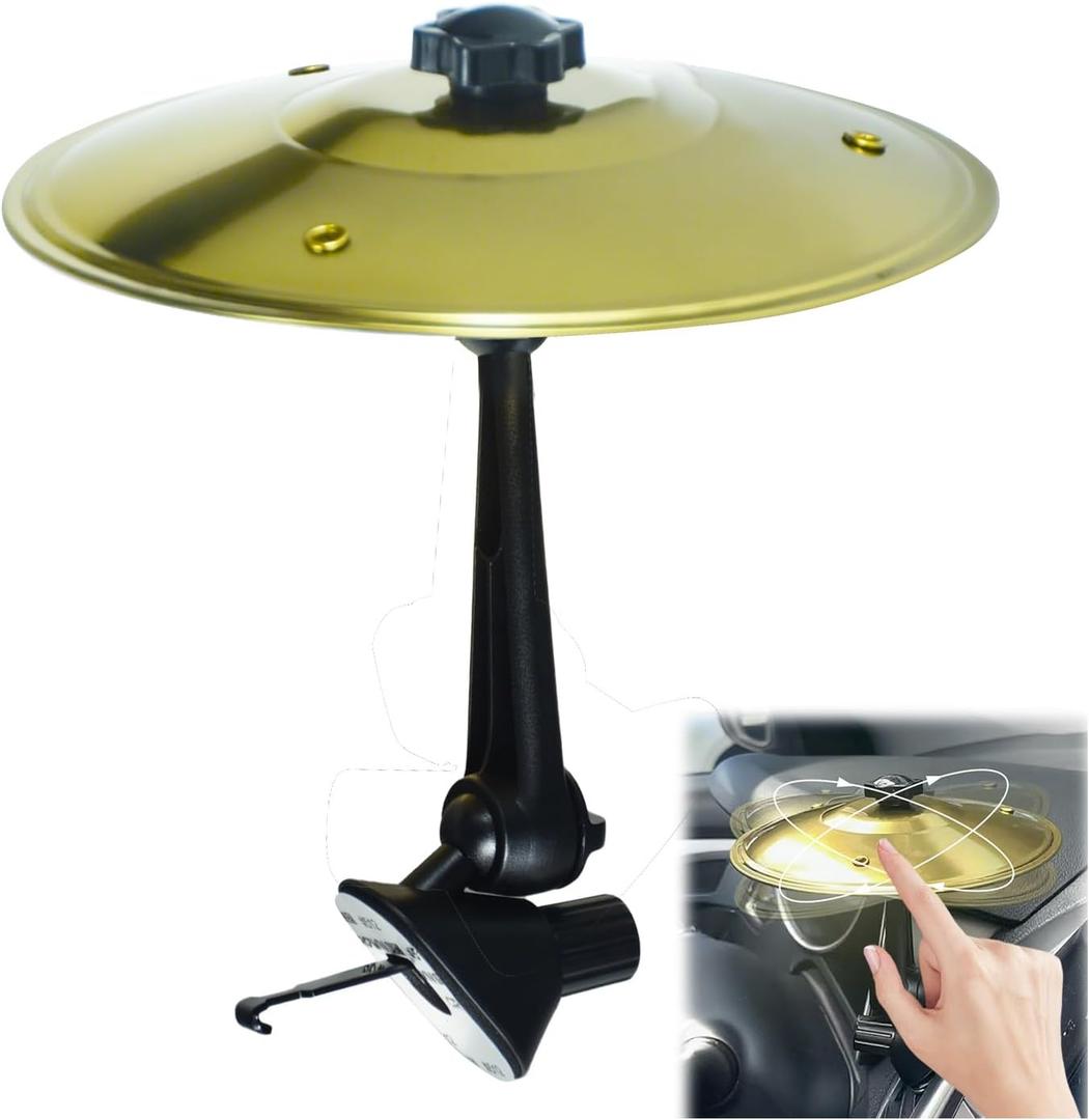 Mini Car Cymbal Air Vent Clip  Universal Car Drum Cymbal Ornament, Fun Musical Car Accessory Gift for Drummers & Music Lovers (Gold)