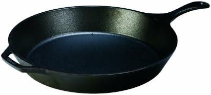 Lodge 15 Inch Cast Iron Pre-Seasoned Skillet – Signature Teardrop Handle - Use in the Oven, on the Stove, on the Grill, or Over a Campfire, Black