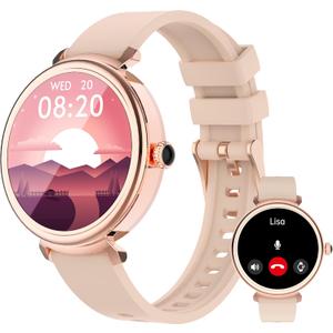Smart Watch for Women with Answer/Make Call,1.27" HD Waterproof with DIY Faces,Fitness Tracker Smart Watch with Heart Rate,SpO2,Sleep Monitoring Compatible with iOS/Android (Gold)