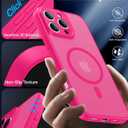 Magnetic for iPhone 16 Pro Case,Upgraded [Full Camera Protection][Compatible with Magsafe][Military Grade Protection] Shockproof Slim Translucent Matte Phone Case for iPhone 16 Pro,Hot Pink