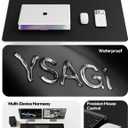 YSAGi Leather Desk Protector, Office Mat, Large Mouse Mat, Non-Slip PU Leather Blotter, Laptop Desk Mat, Waterproof Writing Pad for Office and Home (Black, 31.5" x 15.8")
