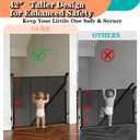 80" Wide Retractable Baby Gate for Stairs, 42" Extra Tall Retractable Dog Pet Gate with Support Rods, Mesh Screen Child Safety Gate for Doorways Hallways Deck Porch, Outdoor Indoor Use, Black