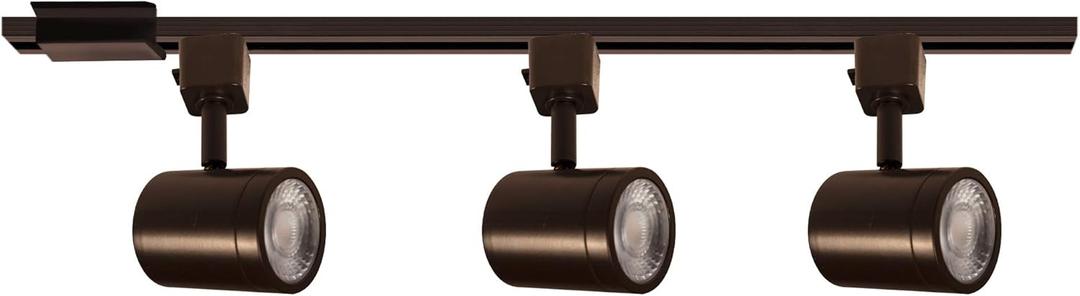 WAC Lighting, Charge LED 10W Energy Star 3 Light Track Kit with Floating Canopy Feed and 4Ft Track with End Caps 3000K in Dark Bronze