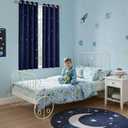 NICETOWN Kids Curtains, Navy Blue Romantic Star Curtains Thermal Insulated Blackout Curtains for Kids Teenagers Bedroom Small Window (W52 x L63, Set of 2)