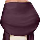 PULI Women's Pashmina Shawl Wraps for Evening Dress Large Scarf Blanket Long Wedding Bridal Winter Warm Shoulder Wrap (Burgundy)