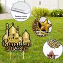 Ramadan Decorations Outdoor Ramadan Yard Signs with Stakes Waterproof Eid Islamic Festival Celebration Party Decorations for Home Cheerful Ramadan