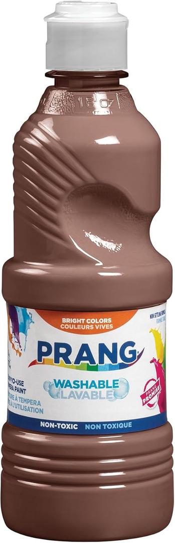 Prang Washable Tempera Paint, Brown, 16 Oz., 1 Count, 5 Pack