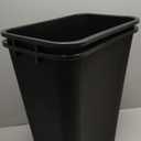 Amazon Basics Rectangular Plastic Office Wastebasket, Easy to Clean, 10 Gallon, Black, 2-Pack