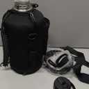 128OZ Insulated Water-Bottles with Strap - 1 Gallon Large Water Jug with Straw & Spout Lid, Stainless Steel Water Bottle Leak Proof, Cold-48h Hot-24h Metal Water Flask w/Paracord Handle, Carrier Bag (Black)