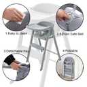 Convertible High Chairs for Babies & Toddlers. 5-in-1 Adjustable High Chair with Removable Tray, Easy to Clean, Portable.Gray