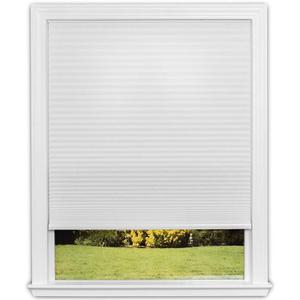 Redi Shade No Tools Easy Lift Trim-at-Home Cordless Cellular Light Filtering Fabric Shade White, 48" W x 64" L, (Fits windows 31"- 48")