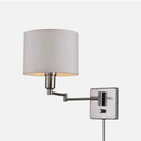 Globe Electric Anderson 1-Light Brushed Steel Plug-In or Hardwire Wall Sconce