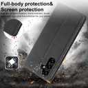 for Samsung Galaxy A17 Case Flip Leather Cover with Hinge Protection Funda, Slim Thin Magnetic A17 Wallet Case [1 Card Holder], Shockproof Protective Cover for Samsung A17 5g Phone Case (Black)