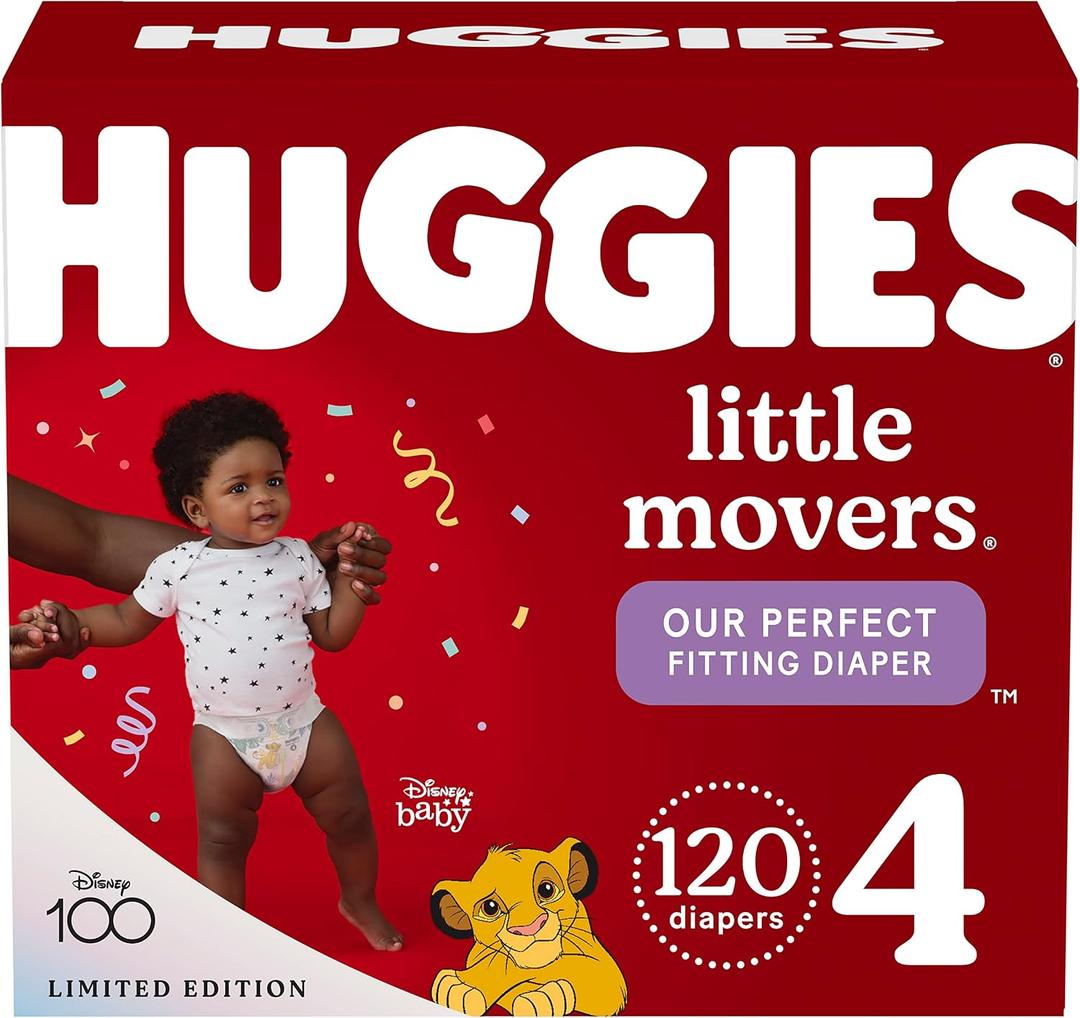 Huggies Little Movers Baby Diapers, Size 4, Mega Colossal, 120 Ct