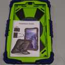 for Samsung Galaxy Tab A9 8.7-Inch 2023 Case,(No Tab A9+ Plus) 360 Rotating Stand Shoulder Strap Heavy Duty Shockproof Protective Silicone Case (Navy Blue Green, Tab A9 8.7")