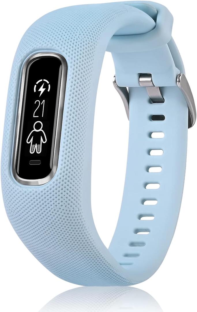 Strap TPU Wristband Compatible with Garmin vivosmart 4,Make Broken Original Band Work again (Small/Medium, Azure Blue)