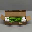 WeTop 30pcs Real Touch Tulips PU Artificial Flowers, Fake Tulips Flowers for Arrangement Wedding Party Easter Spring Home Dining Room Office Decoration. (White)