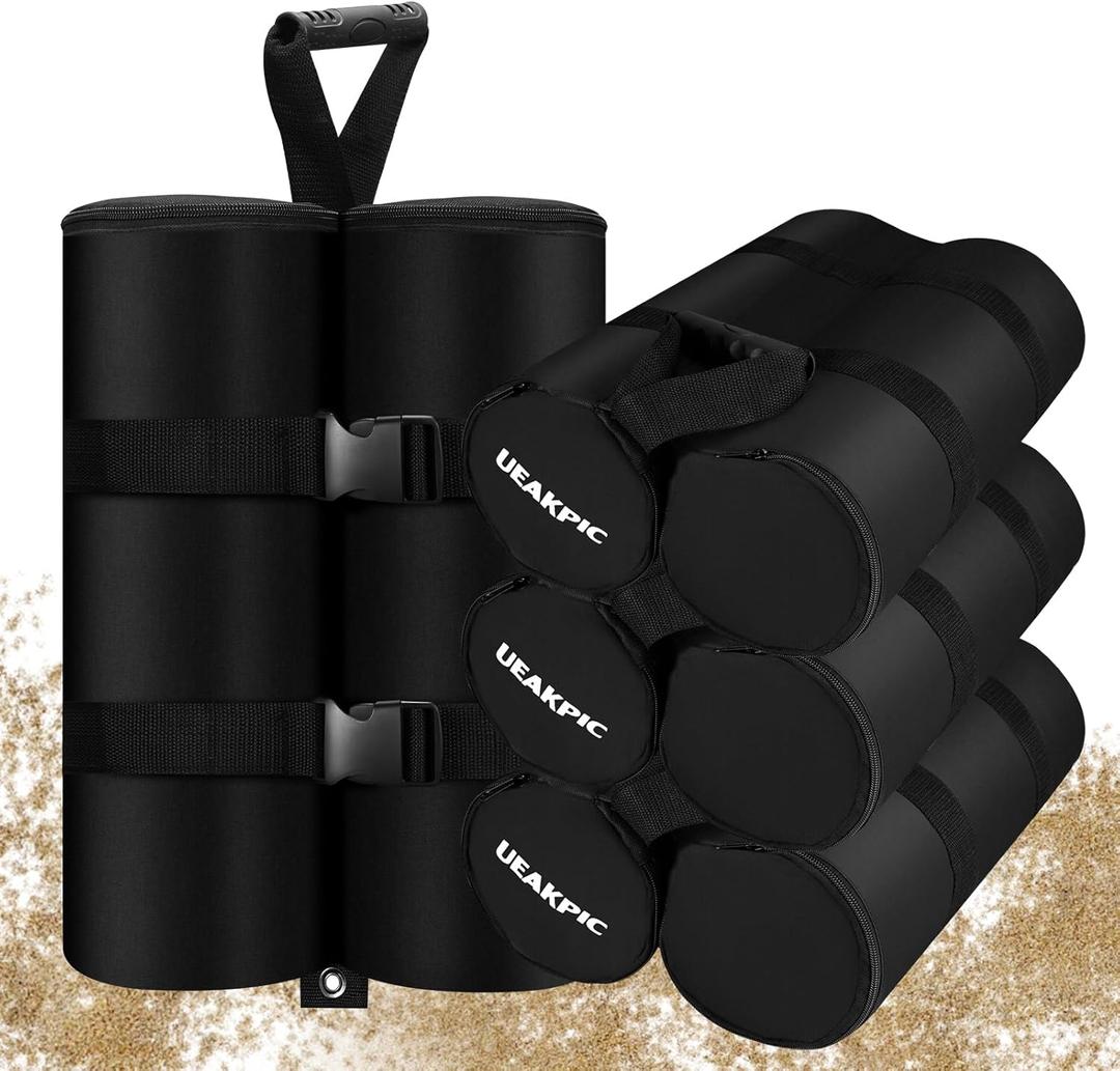 Extra 240 LBS Canopy Weights Sand Bags Set of 4, Plug Size Heavy Duty Tent Leg Sandbag for Outdoor Sun Shelter, Gazebo, Patio Umbrella (Black, 60 Lbs x 4)
