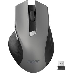 acer Wireless Mouse for Laptop, 2.4GHz Computer Mouse 3 Adjustable DPI Office Cordless USB Mice with USBA Receiver, 6 Buttons, 1600 DPI, Medium to Large Sized Hands (Grey)