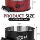 2 Pack Kennel Bowls Mountable Stainless Steel Crate Bowls for Dogs No Spill Hanging Kennel Water Feeder with Clamp Holder 2 Sizes7.08x2.83,6.3x2.63 Black Red