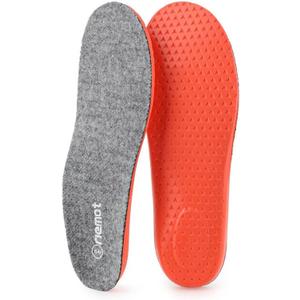 Riemot Merino Wool Blend Warm Insoles for Men, Winter Comfort Shoe Inserts with Gentle Arch Support, Heel Cup and Cushioned PU Foam, Trim to Fit for Boots, Slippers,Casual Shoes Gray US10.5/ EU43.5
