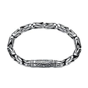 S925 Sterling Silver Buddhist Vajra And Pestle Bracelet, Men's Vintage Vajra And Pestle Personalized Bracelet 20 cm