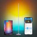 Govee RGBIC Floor Lamp, LED Corner Lamp Works with Alexa, Smart Modern Floor Lamp with Music Sync and 16 Million DIY Colors, Color Changing Standing Lamp for Bedroom Living Room Silver