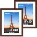 FIXSMITH Brown 8x10 Picture Frame Set of 2, Collage for Tabletop or Wall Display