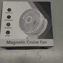 Magnetic Cruise Fan with 12000mAh Battery - Portable Cabin Air Circulator, 3-Speed LED Desk Fan with Timer, Power Bank & Ceiling/Wall Mount, Cruise Ship Approved for Travel (Black)