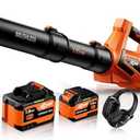 17000 RPM Cordless Leaf Blower with DECERK 7.8AH Battery - 530CFM Powerful Brushless Motor for Lawn Care, 5-Speed Turbo Electric Blower for Dust, Wet-Leaves, Car, Gutters, Lightweight Garden Tool