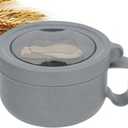 28 oz Soup Bowl with Handles, Microwave Ramen Bowl with Lid for Soup and Instant Noodles,Oatmeal, Gumbo, Salad,BPA Free (Rock Grey)