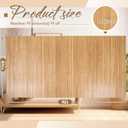 Juexica 3 Pcs Natural Bamboo Wall Panel for Interior Wall 48''x96'' Bamboo Covering Renewable Pole Wainscoting Room Divider Wrap Decor for Bedroom Living Room Kitchen Island Office (Carbonized)