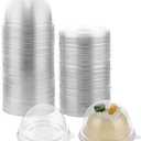 Patelai 150 Pcs Clear Plastic Mini Cupcake Container, Mini Cupcake Box Muffin Dome Muffin Single Container Box for Wedding Birthday Cheese Pastry Dessert Cake (Clear)