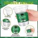 Honeydak 50 Pcs Graduation Cups 12 oz Class of 2026 Plastic Cups Green and Black Graduation Party Disposable Drinking Glasses for Congrats Grad School Classroom Party Favors Supplies Decoration