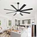 72 inch Ceiling Fans with Lights and Remote/APP Control, Quiet Large 8 Blades Ceiling Fan with Light, Black Brown Two-Sided Fan Blades, 6 speeds, Timer function, Dimmable, For Living Room, Bedroom