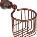 Vintage Bronze Toilet Paper Holder Wall Mount, Antique Brass Toilet Roll Wire Basket, Bathroom Roll Tissue Storage, Dispenser Tissue Paper Roll Holder for Bathroom Storage, Bronze