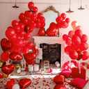 RUBFAC 129pcs Red Balloons Different Sizes 18 12 10 5 Inch for Garland Arch, Premium Latex Balloons Wedding Anniversary Bachelorette Casino Birthday Party Decorations