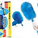 360  Spin Hurricane Adjustable Electric Feather Duster Vacuum Cleaner Battery Operated with Touch Button, Larpipao Blue Multifunction Electric Duster