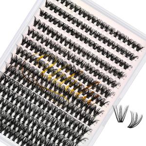 Uilulu Lash Clusters kit 8-18mm DIY Lash Extension Kit 168 Natural Lash Clusters 0.07D D Curl Wispy Individual Eyelash Clusters False Lashes Eye Lash Extension Lash Kits Extensions Kit （04）