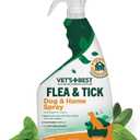 Vets Best Indoor Flea and Tick Spray Dog Flea and Tick Treatment for Home, Plant-Based Formula with Natural Oils, Kills Fleas, Eggs & Ticks on Contact, Made in USA, 32 oz