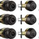 Goldenwarm 3 Pack Entry Door Lock with Deadbolt Keyed Unlike, Oil Rubbed Bronze Exterior Door Knobs with Single Cylinder Deadbolt, Stainless Steel Front Door Lock Sets for Rental Properties & Offices