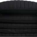 Brooklyn Loom Solid Cotton Percale Black Full/Queen 3 Piece Quilt Set, Solid Color Themed, Oeko-TEX Certified Confidence