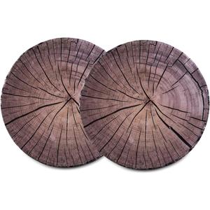 HYSEAS Decorative Round Throw Pillow, 3D Digital Print Comfortable Kids Funny Cute Wood Log Forest Decor Seat Cushion for Home, Couch, Sofa, Bedroom, Living Room, Dark Gray Stump, 2 Pack
