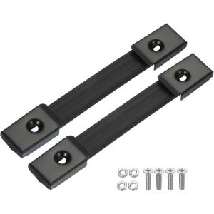 PATIKIL Strap Handles Replacement 6.3 Inch, 2 Pcs Rubber Ampere Handles Pull with Metal Caps Luggage Spare Strap Handle Grip for Suitcase Box Case Speaker Cabinet, Black