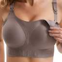 Smooth Nursing Bras for Breastfeeding Seamless Maternity Bras for Pregnancy Wireless Bralette with Extra Bra Extender (Large, Coffee Color)