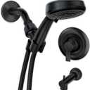 Moen Meena Matte Black Single Handle Modern Shower Faucet Set with Handshower and Tub Spout for Bathtub, Valve Included, 82618BL