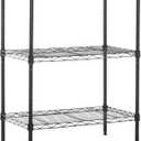 Amazon Basics 3-Shelf Adjustable Heavy Duty Steel Wire Rack Storage Shelving Organizer with Storage Space, Versatility and Ease of Use for Kitchen, Garage, 23.2" L x 13.4" W x 30" H, Black